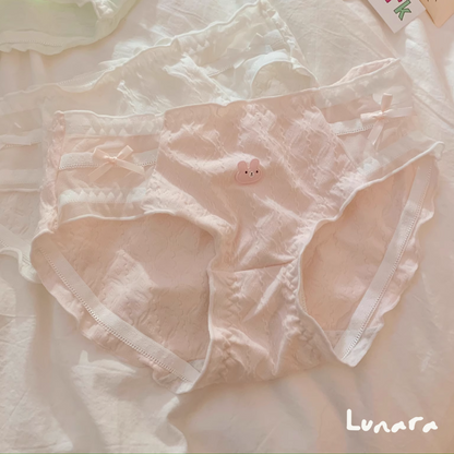 Strawberry Party – Creamy Bunny Cotton Panties